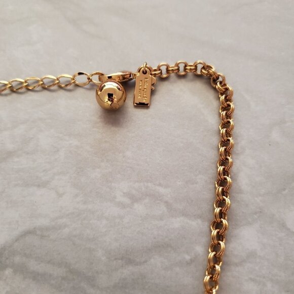 ✨ Kate Spade Day Tripper Coral Resin Rhinestones Statement Necklace ✨ - Picture 10 of 15